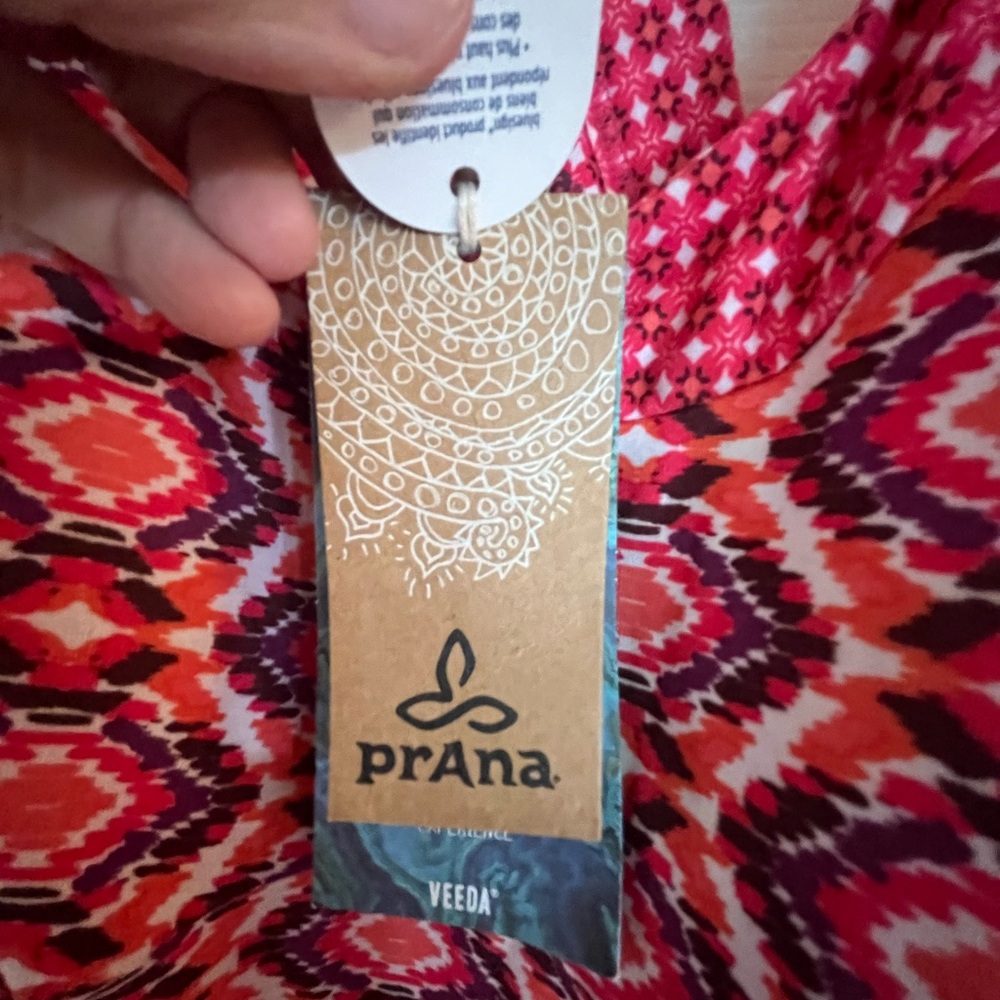 Prana Red and Pink Midi Dress